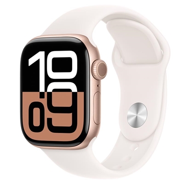 Apple Watch 10 GPS MWWJ3QN/A - Aluminum, Light Blush Sport Band, M/L, 42mm - Auriu Roze