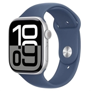 Apple Watch 10 GPS MWWL3QN/A - Aluminum, Denim Sport Band, S/M, 46mm - Argintiu