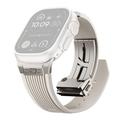 Curea din silicon cu linii verticale pentru Apple Watch (42/44/SE/45/46/49mm) cu conector din titan - Lumina stelelor