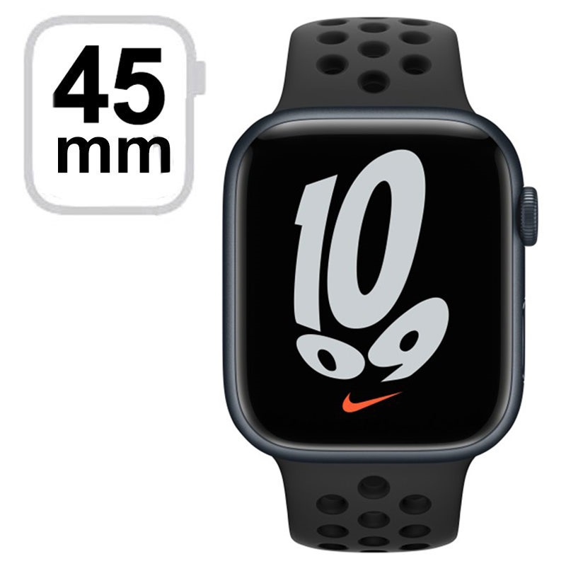 By Instruct Huddle Apple Watch Nike 7 WiFi MKNC3FD/A - Aluminiu, Curea Sport Antracit/Negru,  45mm