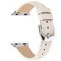 Curea subțire din piele pentru Apple Watch Series 11/10/9/8/SE 3/SE (2022)/7/SE/6/5/4/3/2/1 - 42mm/41mm/40mm/38mm - bej