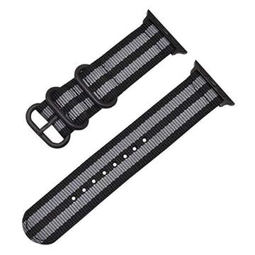 Apple Watch Series Ultra 2/Ultra/10/9/8/SE (2022)/7/SE/6/5/4/3/2/1 Curea din nylon - 49mm/46mm/45mm/44mm/42mm - Negru / Gri