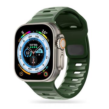 Apple Watch Series Ultra 2/Ultra/10/9/8/SE (2022)/7/SE/6/5/4/3/3/2/1 Tech-Protect IconBand Line Silicone Strap - 49mm/45mm/44mm/42mm - Army Green