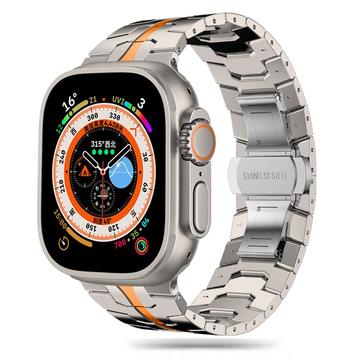 Apple Watch Series Ultra 2/Ultra/10/9/8/SE (2022)/7/SE/6/5/4/3/2/1 Tech-Protect Curea de linie din oțel inoxidabil - 49mm/46mm/45mm/44mm/42mm - Titan / Orange