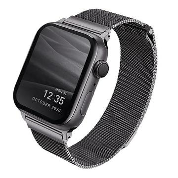 Apple Watch Series Ultra 2/Ultra/10/9/8/SE (2022)/7/SE/6/5/4/3/3/2/1 UNIQ Dante Milanese Strap - 49mm/45mm/44mm/42mm - Grafit