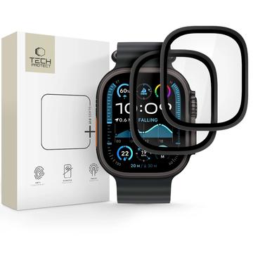 Protecție de ecran Apple Watch Ultra/Ultra 2/Ultra 3 Tech-Protect Glass Ring - 9H, 2 buc. - Margine neagră