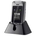 Telefon Flip Artfone G6 - Seniori - 4G, Dual Display, SOS - Gri
