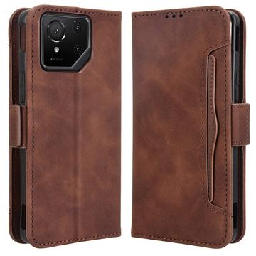 Husă portofel pentru card Asus ROG Phone 9 - maro