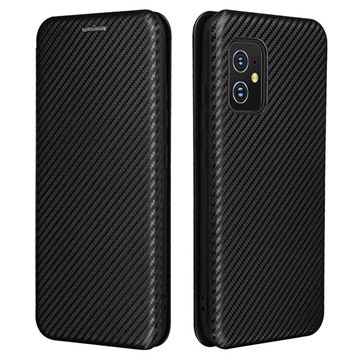 Husă Flip Asus Zenfone 8 - Fibra de Carbon