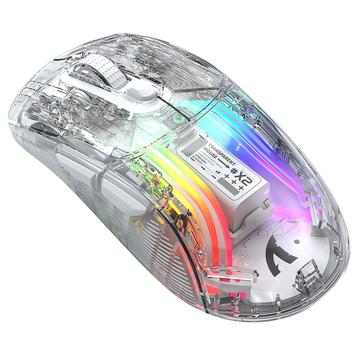 Mouse fără fir transparent Attack Shark X2 cu RGB