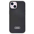 Husă Silicon iPhone 14 - Audi Metal Logo - Negru