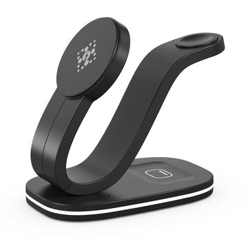 B-28 Încărcător wireless 3 în 1 cu lumină de noapte