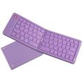 B023 Tastatură wireless pliabilă magnetică cu 68 de taste și suport pentru telefon - QWERTY - Violet
