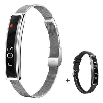 B3 Brățară inteligentă / Fitness Tracker cu două curele - argintiu
