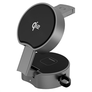 Încărcător wireless rapid magnetic pliabil 3-în-1 B30 Qi2 15W - Negru / Gri