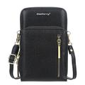 BAELLERRY N0110 Femei dublu strat cu fermoar portofel PU piele de piele de telefon mobil Purse cu curea de umăr