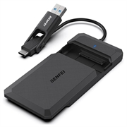 Carcasă pentru unitate SSD SATA BENFEI de 2.5" - USB-C/USB-A, compatibilă cu UASP și SATA III - Negru