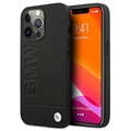 Husă Piele iPhone 13 Pro - BMW Logo Collection - Negru