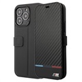 Husă Flip iPhone 13 Pro - BMW M Tricolor Stripes - Negru