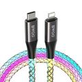 Cablu USB-C/Lightning împletit BWOO RGB - 1m, 27W