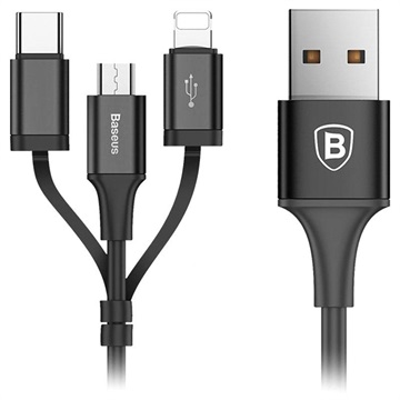 Cablu USB Baseus 3-în-1 - Lightning, Tip-C, MicroUSB