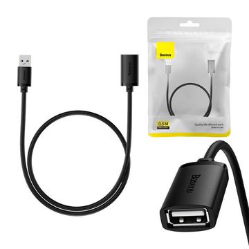 Cablu de extensie Baseus AirJoy USB 2.0 de la mascul la femelă - 0,5 m - negru