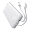 Baterie externă Baseus Airpow Lite 10000mAh cu cabluri USB-C și Lightning - 22.5W - Alb