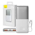 Baseus Bipow Pro Digital Display Fast Charge Power Bank 10000mAh/22.5W - 2xUSB, USB-C - Alb