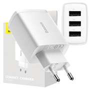 Baseus Compact Quick Charger CCXJ020102, 3x USB, 17W - Alb