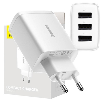 Baseus Compact Quick Charger CCXJ020102, 3x USB, 17W - Alb