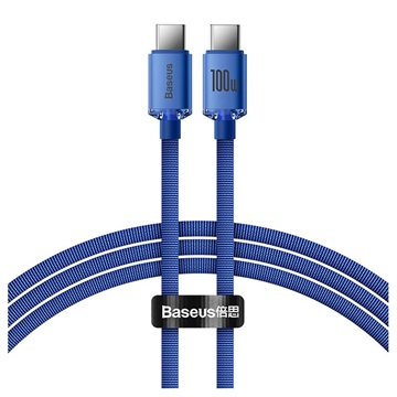 Cablu USB-C / USB-C Baseus Crystal Shine CAJY000703 - 2m - Albastru
