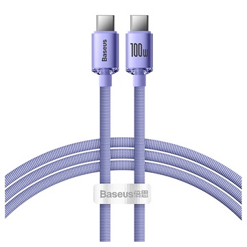 Cablu USB-C / USB-C Baseus Crystal Shine CAJY000705 - 2m - Violet