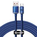 Baseus Crystal Shine Cablu USB-A / USB-C - 2m, 100W - Albastru