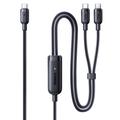 Cablu de încărcare rapidă Baseus Flash 4 2-în-1 USB-C la USB-C dublu, 1.5m/140W - Negru