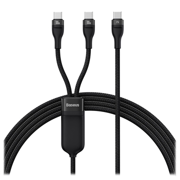 Cablu de Încărcare Rapidă USB-C 2-în-1 Baseus Flash Series II - 100W - Negru