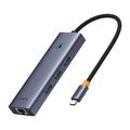 Baseus Flite BS-OH109 4-in-1 USB-C Hub - 3xUSB 3.0, Port Ethernet RJ45 - Gri spațial