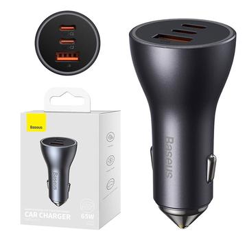 Baseus Golden Contactor Pro Car Charger 65W - 2xUSB-C, 1x USB - Gri