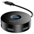 Hub USB 3.0 Baseus Round Box cu 4 porturi cu cablu USB-C