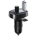Încărcător auto Baseus S-09 T-Type 2xUSB și transmițător FM Bluetooth