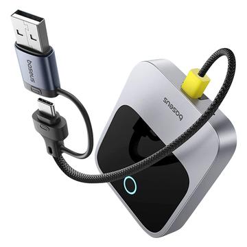 Baseus Safe Journey Adaptor CarPlay cu fir la wireless - USB-C, USB-A - Gri închis
