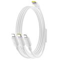 Baseus Silky 3-in-1 USB-C la Lightning, USB-C, MicroUSB cablu de încărcare rapidă - 100W/1.5m - alb