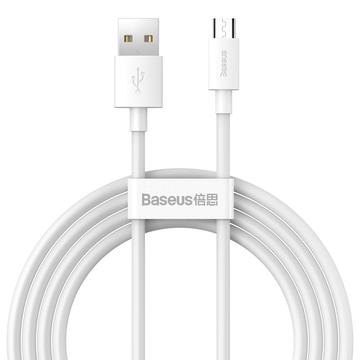 Baseus Simple Wisdom Cablu USB-A / MicroUSB - 1.5m, 2 Bucăți. - Alb