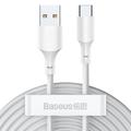 Baseus Simple Wisdom Cablu USB-A / USB-C - 1.5m, 2 Bucăți. - Alb