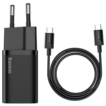 Încărcător Rapid și Cablu USB-C/USB-C Baseus Super Si - 25W - Negru