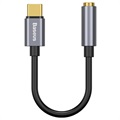 Cablu Adaptor Audio USB-C / 3.5mm Baseus CAHUB-EZ0G (Vrac) - Gri Închis