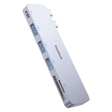 Baseus UltraJoy Hub USB-C cu 6 porturi - 3x USB-A, USB-C, sloturi pentru carduri Micro SD/TF