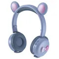 Căști Bluetooth BK7 cu LED - Bear Ear (Ambalaj Deschis - Excelent) - Albastru