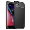 Husă TPU iPhone 7/8/SE (2020)/SE (2022) - Beetle Fibra de Carbon - Negru