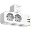 Beline Power Strip cu iluminare din spate cu LED - 2x USB-A, USB-C, 2x AC - Alb