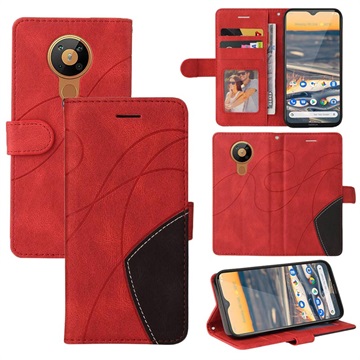 Husă Portofel Nokia 5.3 - Bi-Color - Roșu
